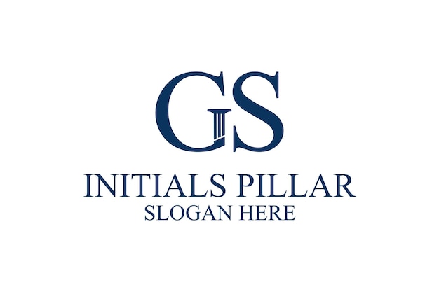 Vector legal pillar logo initial letter gs premium vector