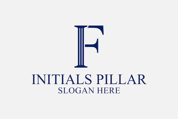 Legal pillar logo initials f premium vector