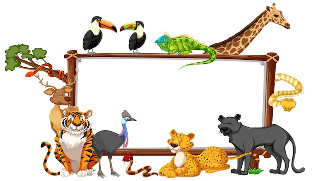 Lege banner met wilde dieren