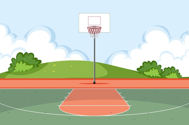 Lege basketbalveldscène