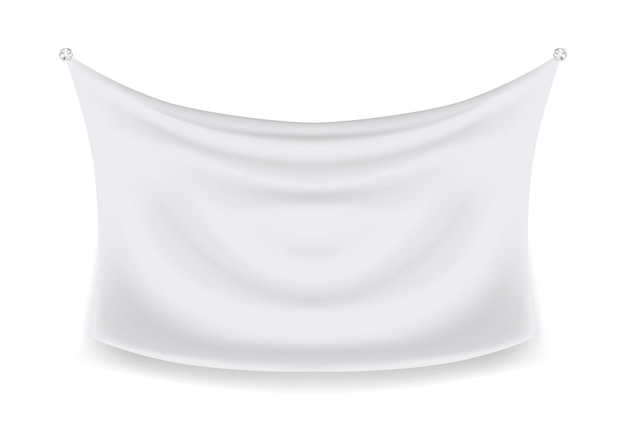 Vector lege doekbanner met schaduw die op wit wordt geïsoleerd