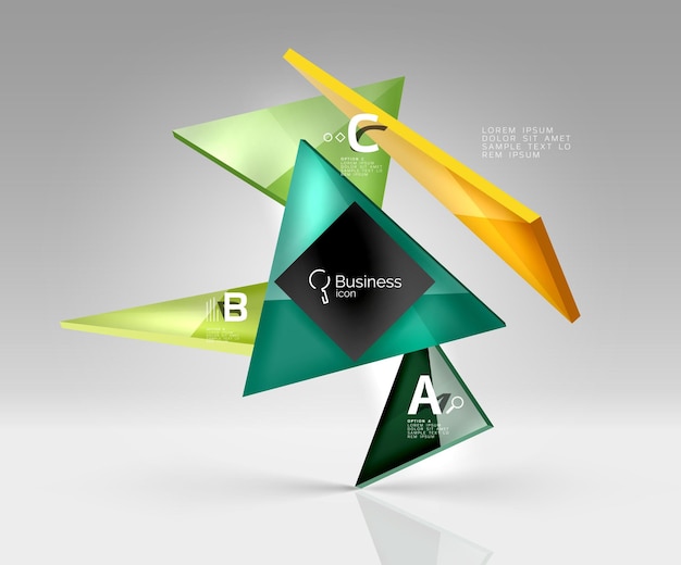 Lege driehoek lay-out zakelijke sjabloon infographic achtergrond Vector achtergrond voor workflow lay-out diagram aantal opties of webdesign