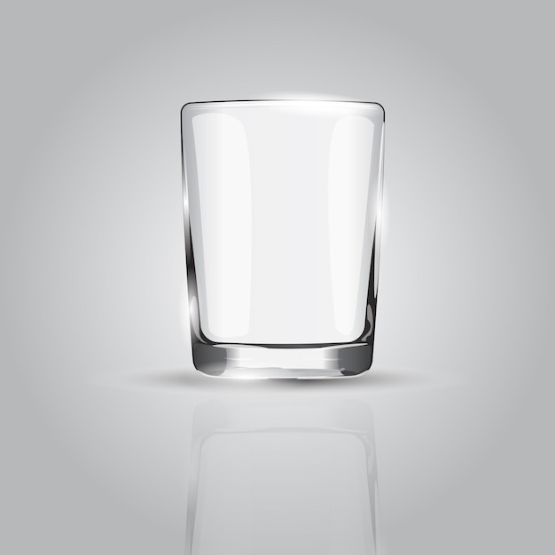 Vector lege drinkglas beker op grijze achtergrond vector