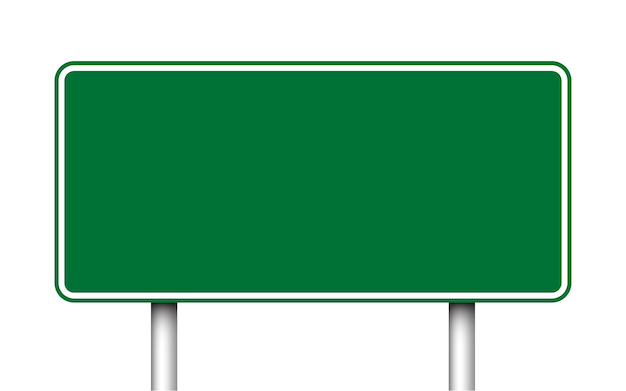 Lege groene snelweg teken geïsoleerd op witte vectorillustratie