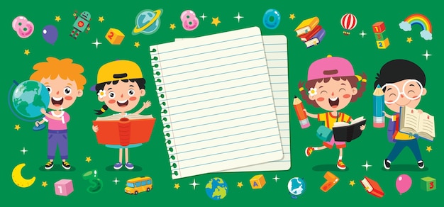 Lege notitieblaadjes voor kinderen onderwijs