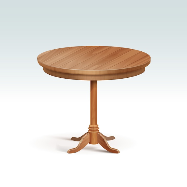 Lege ronde houten tafel