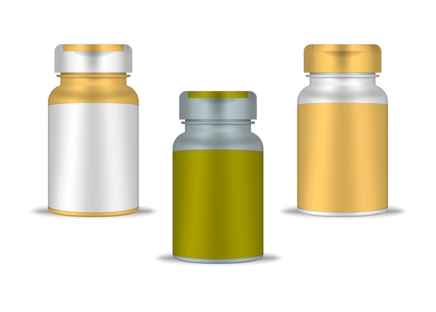 Lege ronde medicijnfles met draaidop met schroefdop medische pil voedingssupplement vitamineverpakking