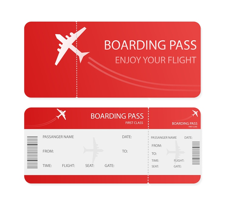 Vector lege vliegtickets voor. illustratie. bedrijfsconcept. sjabloon.