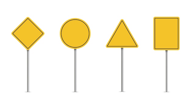Lege weg gele verkeersborden vectorillustratie