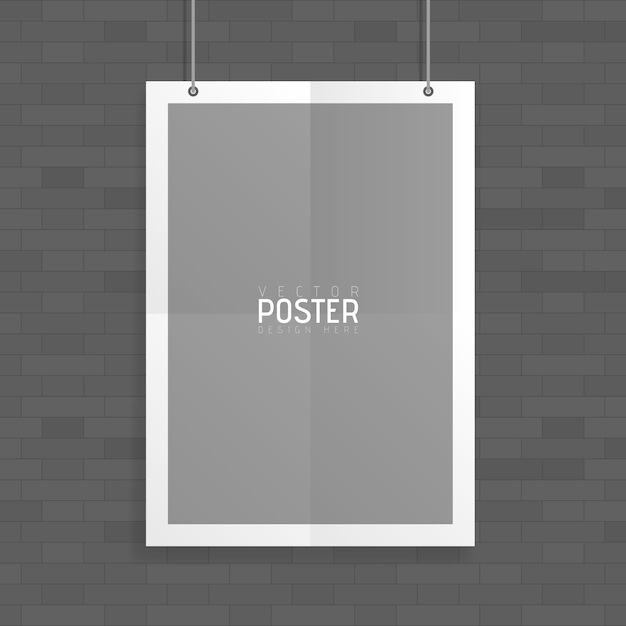 Lege witte A4-formaat vector papier mockup opknoping met paperclips. Toon uw flyers, brochures, koppen enz. Met dit zeer gedetailleerde realistische ontwerpsjabloonelement