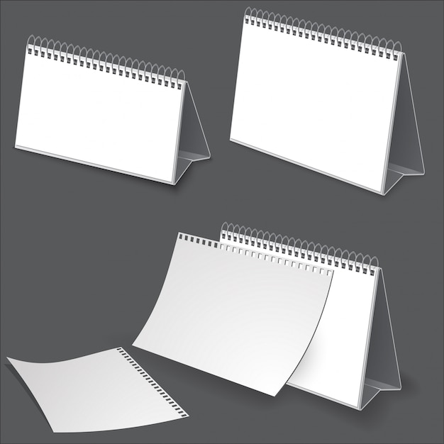 Lege witte bureaukalender set