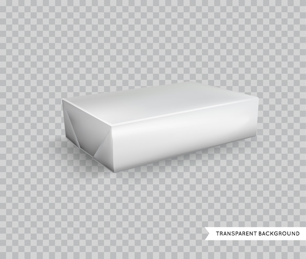 Lege witte folie voedselverpakking llustration geïsoleerd mock up sjabloonpakket klaar voor aangepast ontwerp