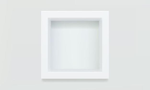 Lege witte kubusplank of nis op muur 3D-mockup