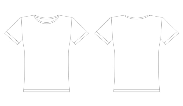 Lege witte t-shirtvoorzijde en rug