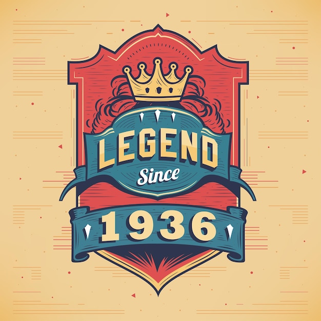 Vector legend since 1936 vintage tshirt born in 1936 vintage birthday poster design