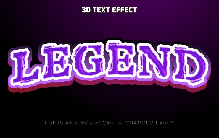 Vector legend 3d editable text effect style