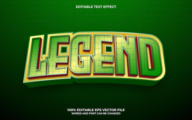 Легенда 3d редактируемый текстовый эффект