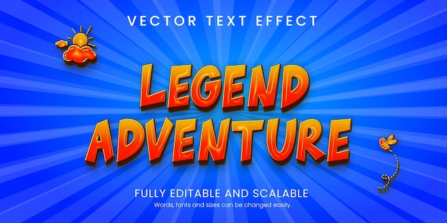 Текстовый эффект legend adventure красочный