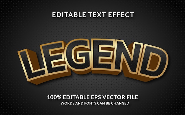 Legend Black and Gold Text Style Effect