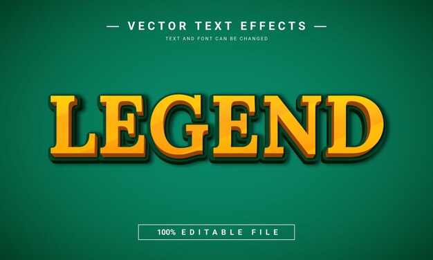 Legend editable 3d text effect