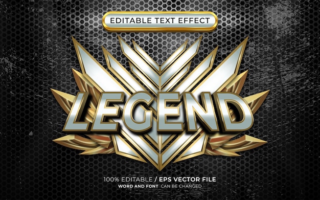 Legend game badge 3d with editable text effects