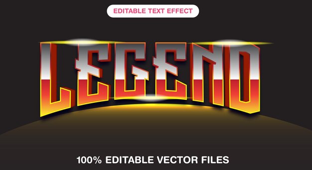 Legend gold and shiny font editable text effect