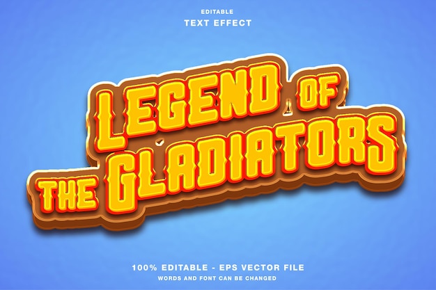 Legend of the Gladiators Cartoon Gametitel Bewerkbaar teksteffect