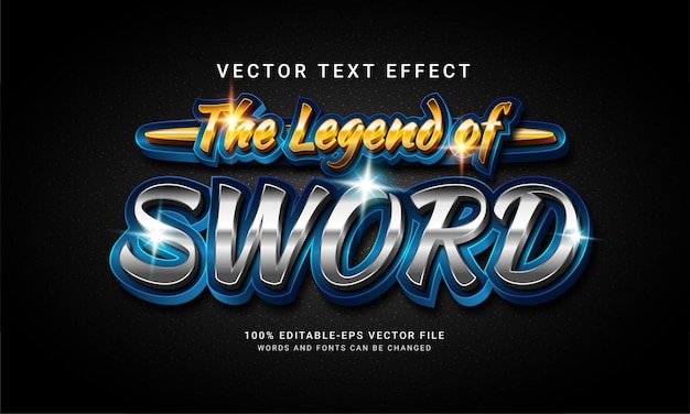 The legend of sword 3d editable text style effect