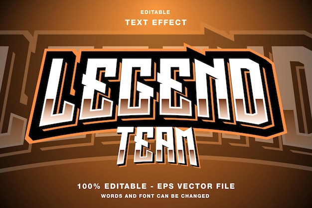 Vector legend team esport bewerkbare tekst-effect