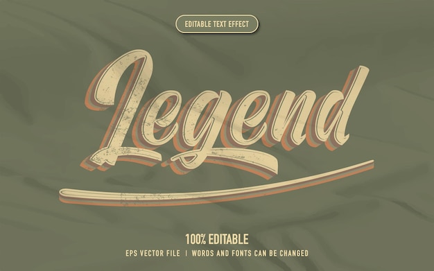 Vector legend text effect in retro style