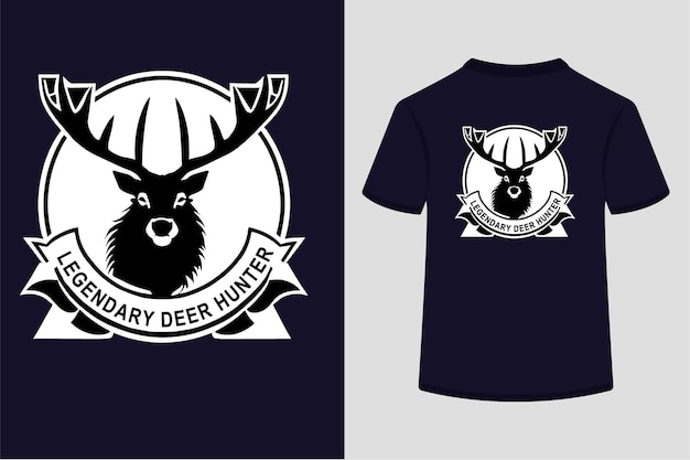 Vector legendarisch deerhuntertshirtdesign