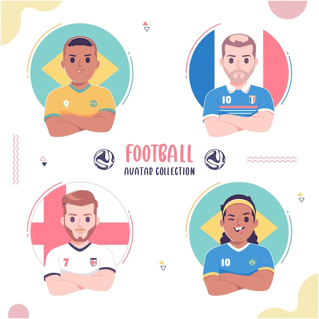 legendarische avatar-ontwerpcollectie voor voetballers