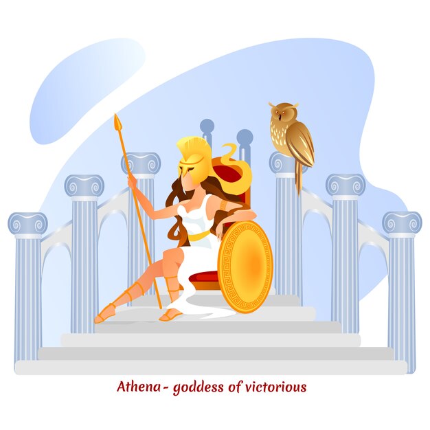 Vettore la leggendaria dea greca della guerra olympia athena