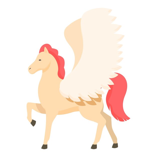 Vector legendary horse icon cartoon vector pegasus with wings