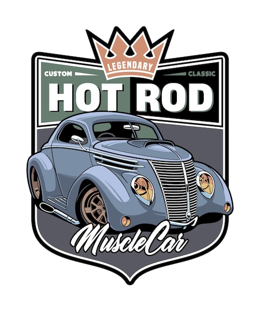 Вектор Легендарный винтажный мультфильм hotrod