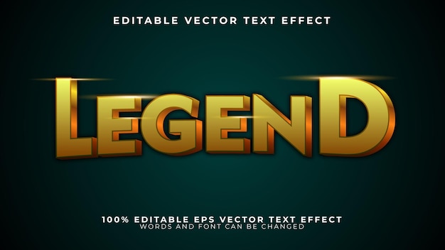 Legende goud bewerkbare vector eps tekst effect