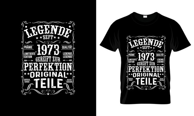 Legende seft pramie 1973 qualitat colorato graphic tshirt tshirt stampa mockup