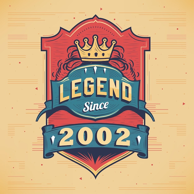 Legende sinds 2002 Vintage T-shirt Geboren in 2002 Vintage verjaardagsposterontwerp