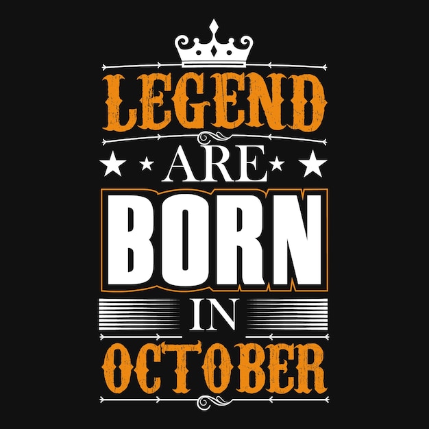 Legendes zijn geboren in oktober tshirt ontwerp