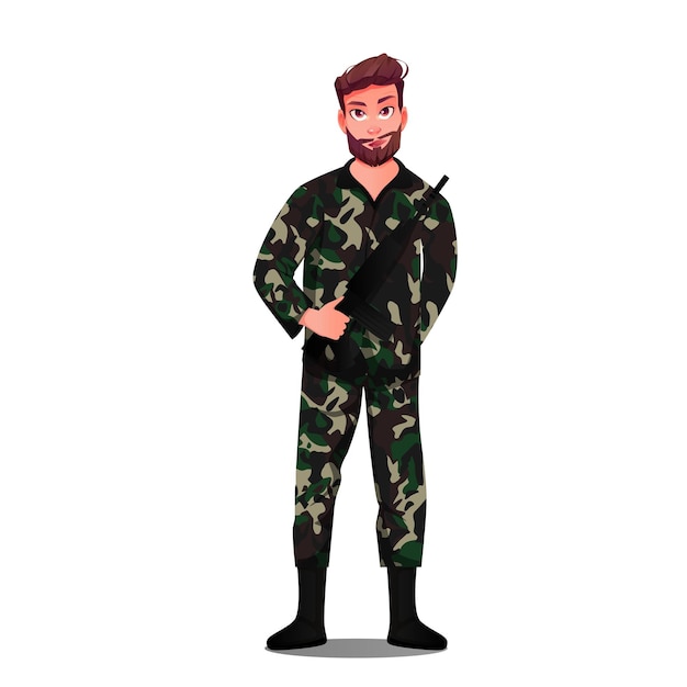 Leger karakter vector illustratie clipart
