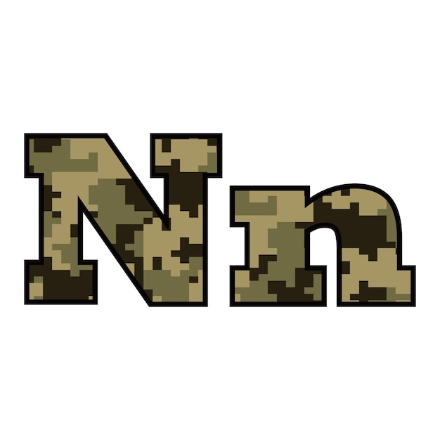Vector leger lettertype vector camouflage alfabet marine ontwerp letter militaire abc