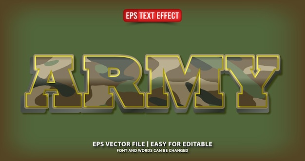 leger soldaat camouflage teksteffect vector eps