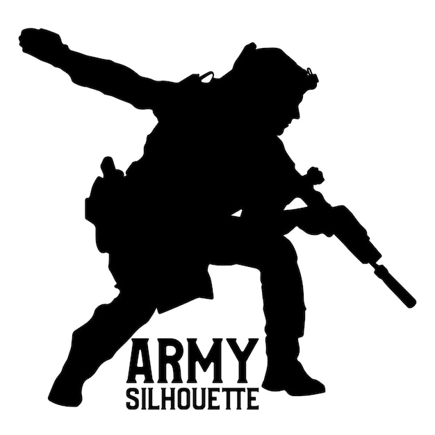 Leger soldaat Hand tekenen silhouet illustratie