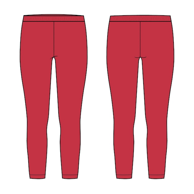 Premium Vector  Leggings technical fashion flat sketch vector