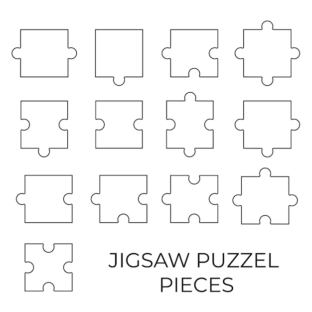 Vector legpuzzelstukjes waarmee u uw eigen puzzel op maat kunt maken