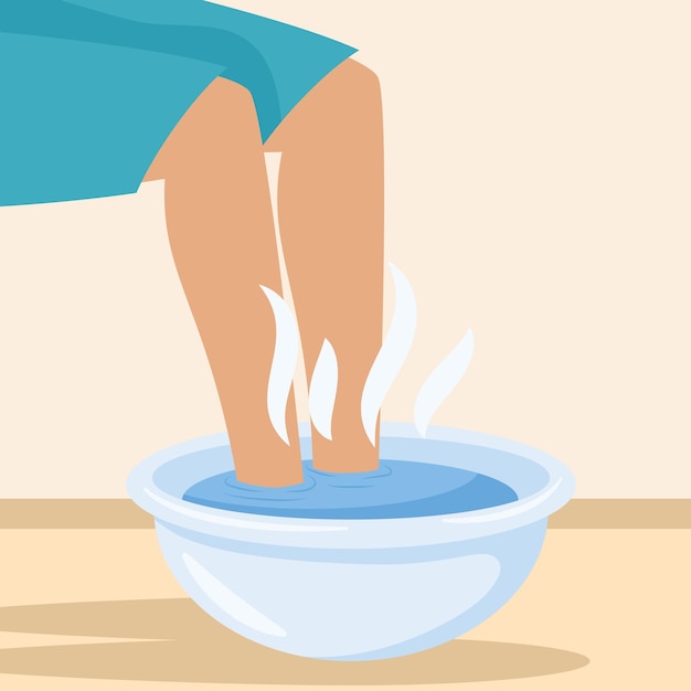 Legs in hot water remedy