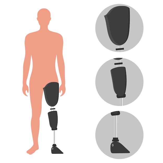 Legs prosthetic limb man prosthesis artificial leg front zoom