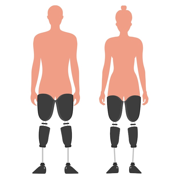 Ноги Протезные конечности женщина и мужчина Протез искусственной ноги передней части
