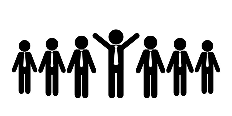 Leiderschapsconcept vectorillustratie met mensenpictogrammen in vlakke stijl