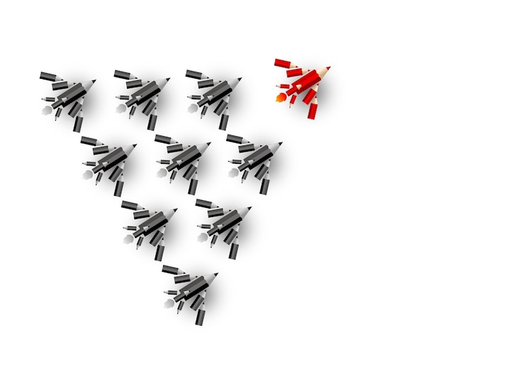 Vector leidingsconcept potloodvliegtuig